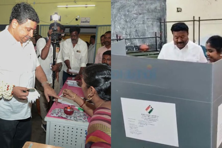 மல்லிகை பூ கையில் சுற்றி கொண்டு வாக்களித்த அமைச்சர் பழனிவேல் தியாகராஜன்  – Kumudam