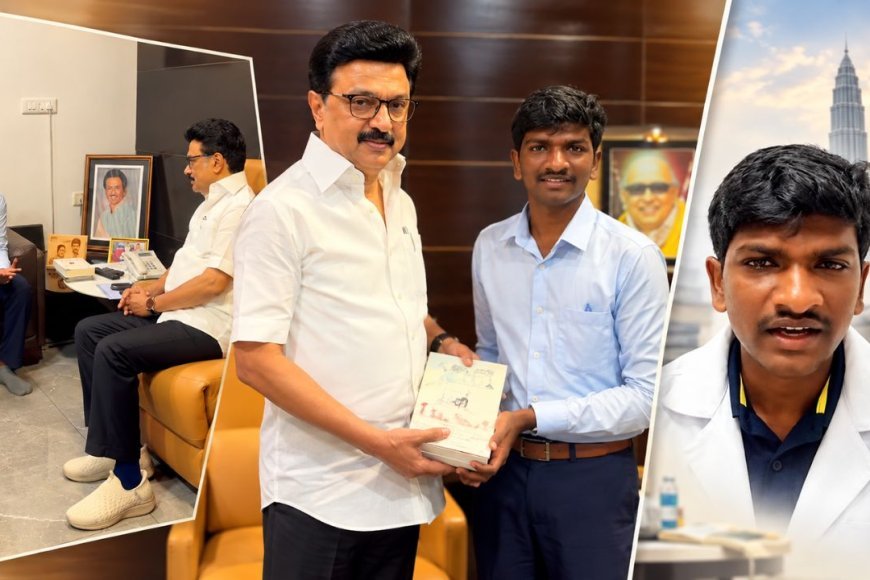 “ஆண்டிப்பட்டி to உலகப் பல்கலைக்கழகத்தில் ஆராய்ச்சி ! ” மாணவன் பாரதிதாசனை வாழ்த்திய ஸ்டாலின் ! – Kumudam